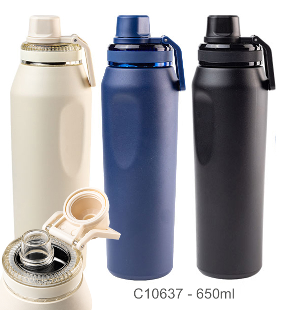 Botella Termica Tapa PP con Asa 650ml