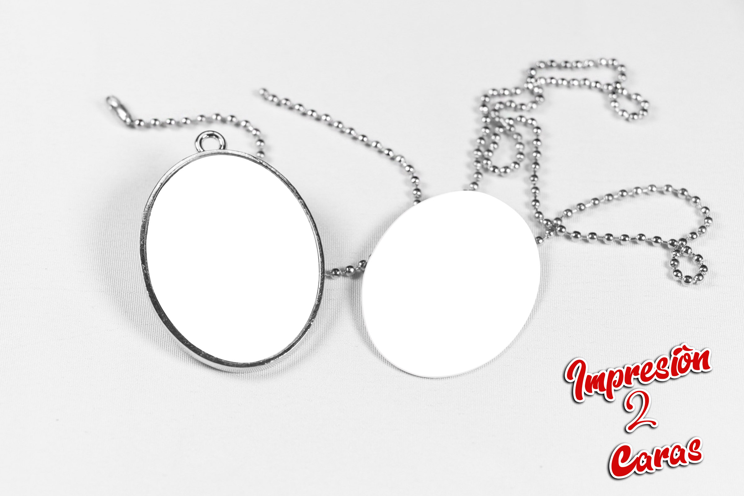 Cadena con Placa Sublimable Ovalo
